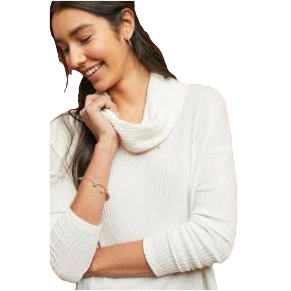 Anthropologie Akemi + Kin Waffle Knit Cowl Neck Top Size XS